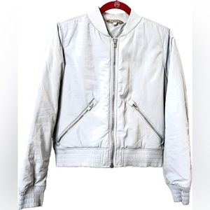 Athleta Weather Resistant Light Gray Bomber